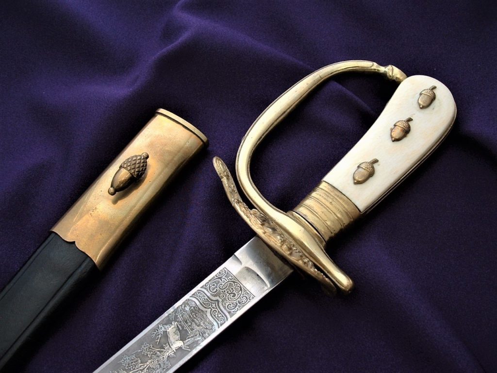 Imperial Blue and Gilt Hirschfanger - D838 - 1