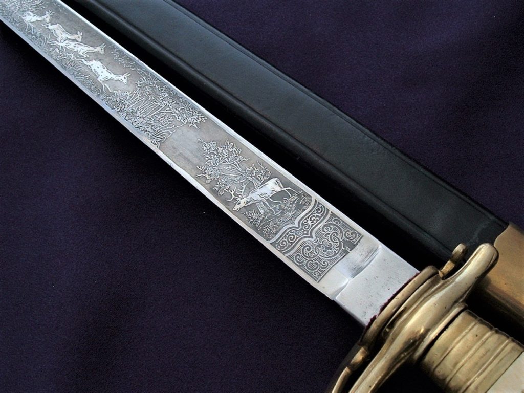 Imperial Blue and Gilt Hirschfanger - D838 - 11