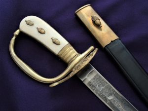 Imperial Blue and Gilt Hirschfanger - D838 - 2