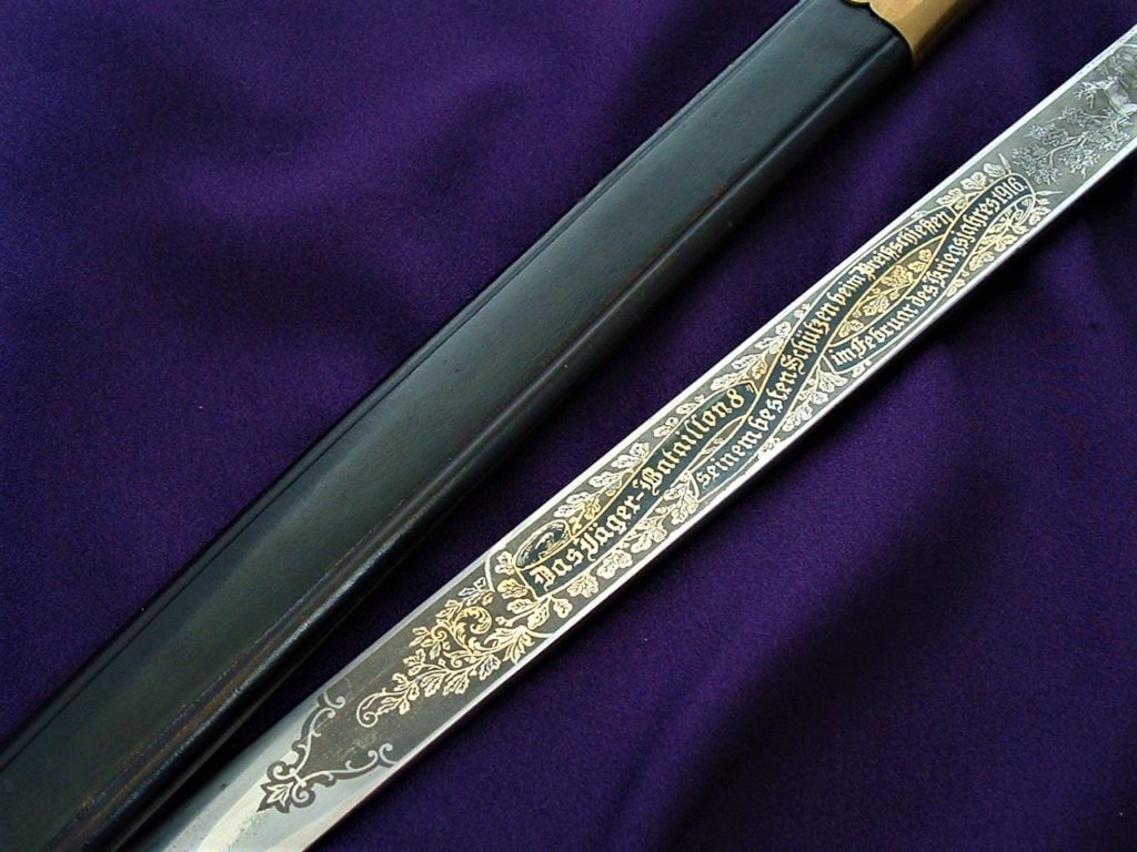 Imperial Blue and Gilt Hirschfanger - D838 - 4