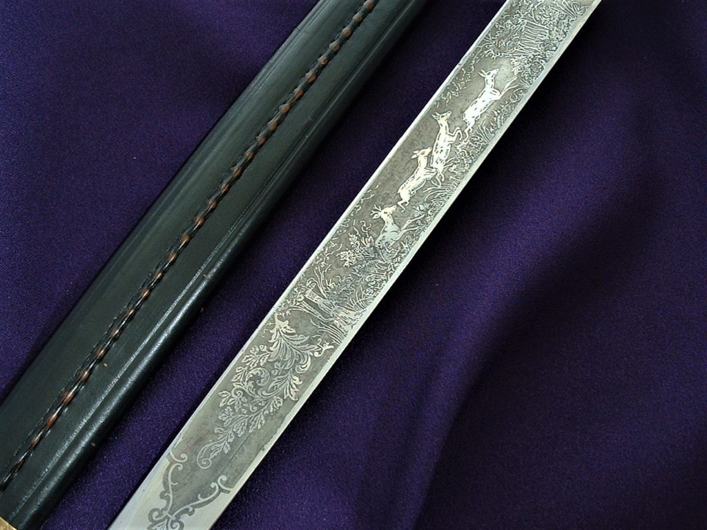 Imperial Blue and Gilt Hirschfanger - D838 - 5