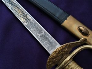 Imperial Blue and Gilt Hirschfanger - D838 - 9