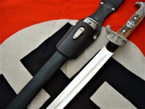 Minty Rare 3rd Reich Police Clam Shell Bayonet by C&J - D864 - 3