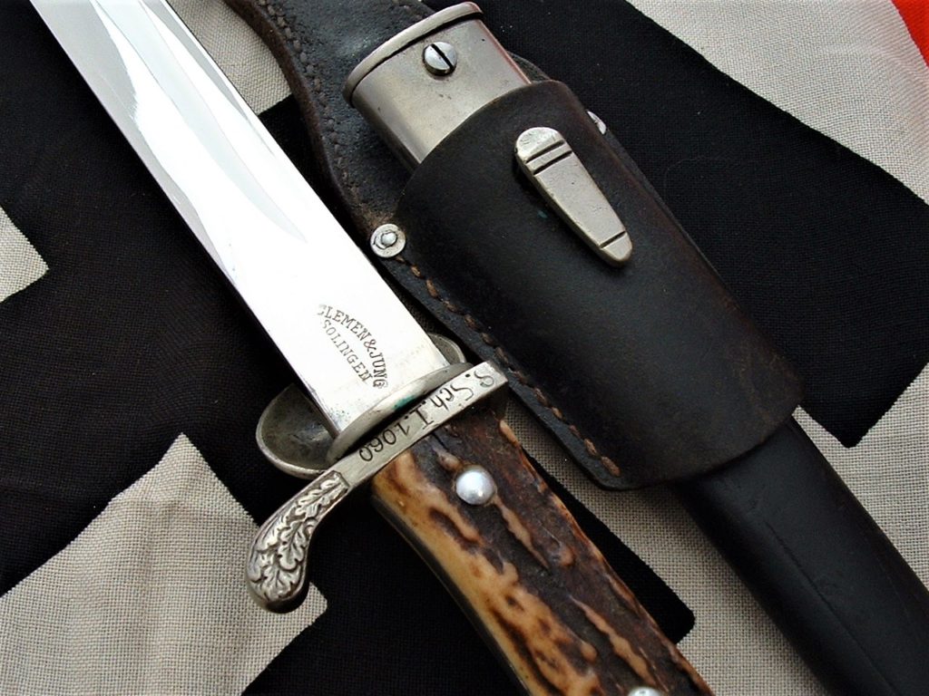 Minty Rare 3rd Reich Police Clam Shell Bayonet by C&J - D864 - 9