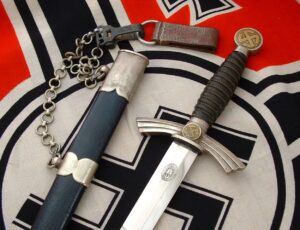 1st Model Luftwaffe Officer's Dagger & Veteran Service with Discharge Folder - D1100 - 2