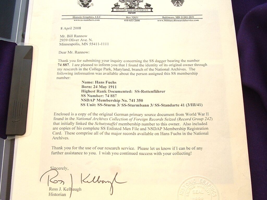 ID'd M33 SS Dagger by Herder - D1106 - 14