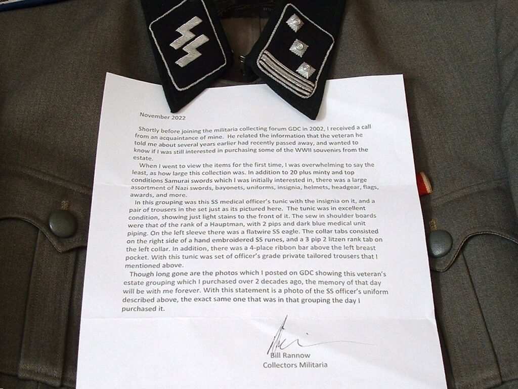 25 - Veteran Acquired SS Officer's Tunic & More - G269