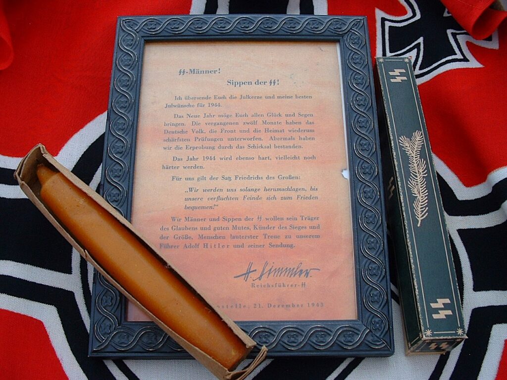 1 - Rare 3rd Reich Period Jul-leuchter Certificate & Candle - RC141