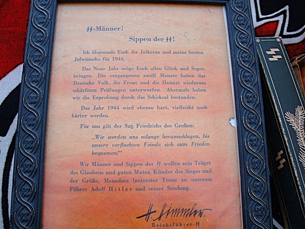 5 - Rare 3rd Reich Period Jul-leuchter Certificate & Candle - RC141