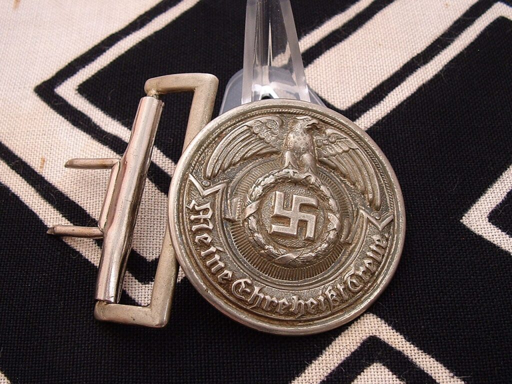 1 - Early Nickel SS Officer's Buckle by Overhoff - B222