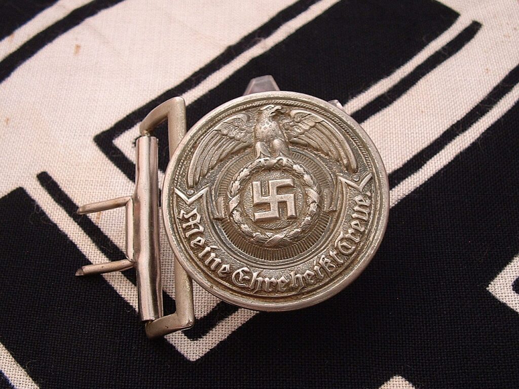 3 - Early Nickel SS Officer's Buckle by Overhoff - B222