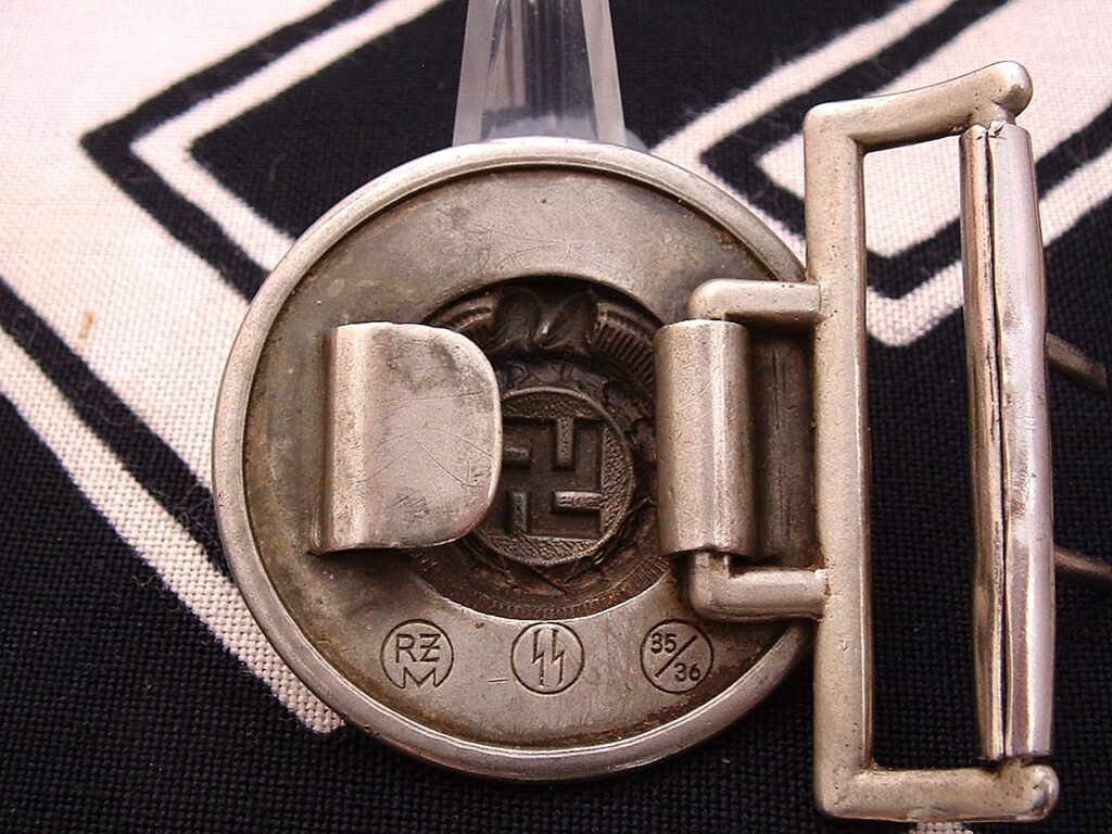 5 - Early Nickel SS Officer's Buckle by Overhoff - B222